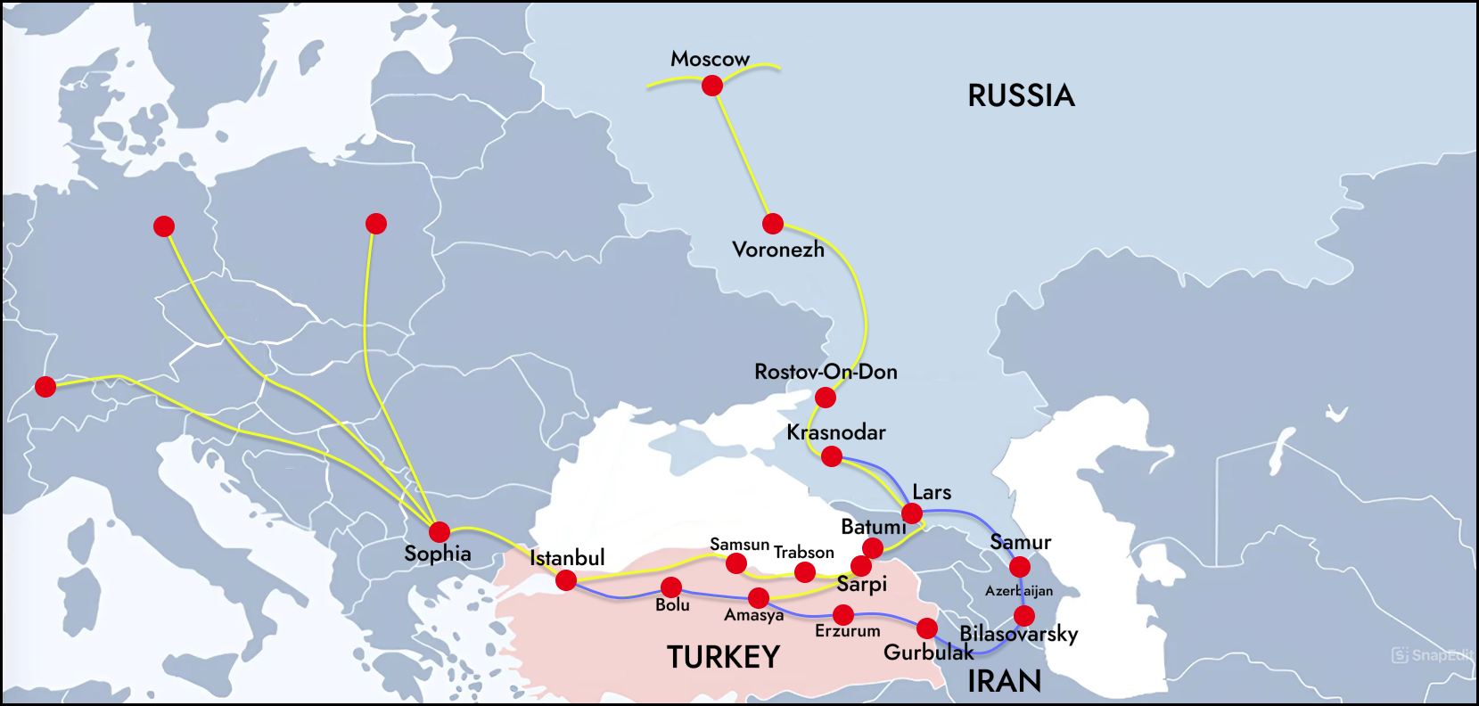 International transport map